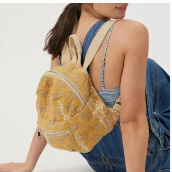 ⭐️ Portabella Kantha Mini Boho Peasant Street Farm Chic Hipster Hippie Backpack - Picture 1 of 4